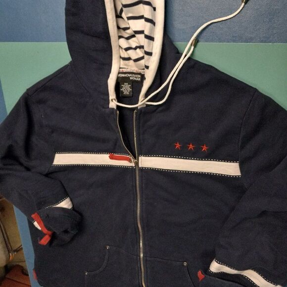 Norton McNaughton Woman 3X Long Sleeve Red Stars and White Stripe Cotton Jacket - Picture 7 of 7